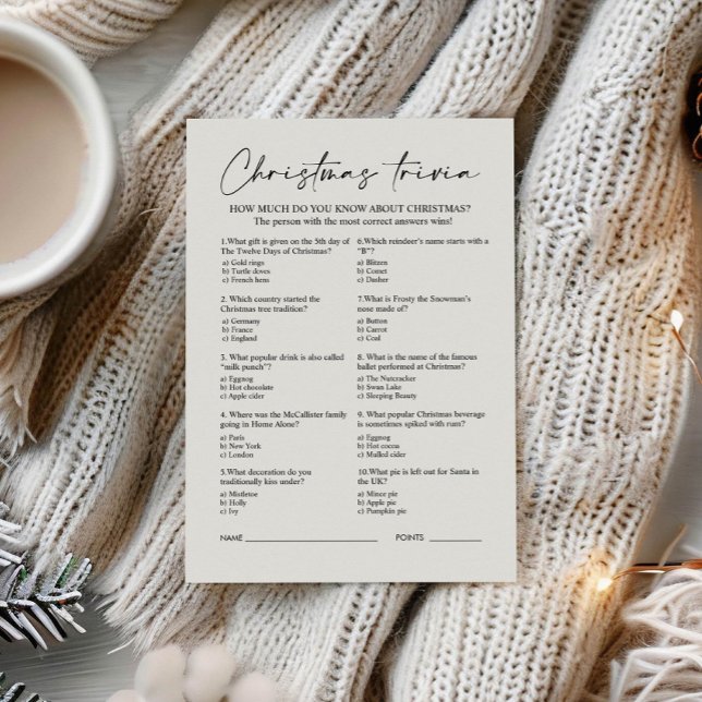 Papier Jeu Trivia de la famille Noël (Créateur téléchargé)