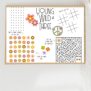 Papier Jeune, sauvage et trois   Set de table d'activité 
