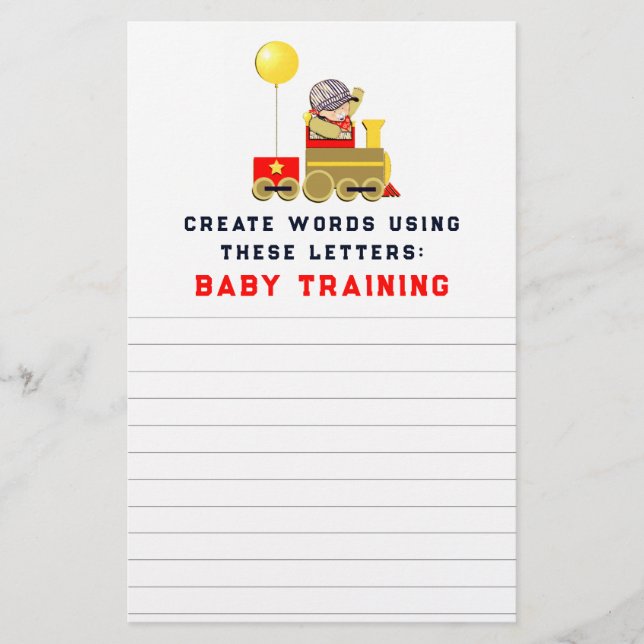 Papier Jeux baby showers (Devant)