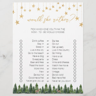 Papier Jeux de Baby shower à deux faces de Noël simples