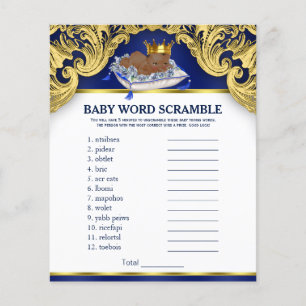 Papier Jeux de Baby shower afro-américains