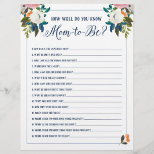 Papier Jeux de baby shower Comment savez-vous que maman d