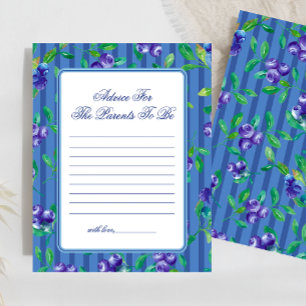 Papier Jeux de Baby Shower Conseils Sweet Blueberries
