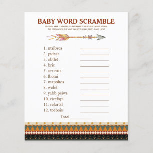 Papier Jeux de baby shower flèche tribale