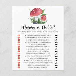 Papier Jeux de baby shower Fungi Maman ou Papa
