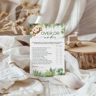 Papier Jeux de Baby Shower "Plus ou Moins" sur les Animau