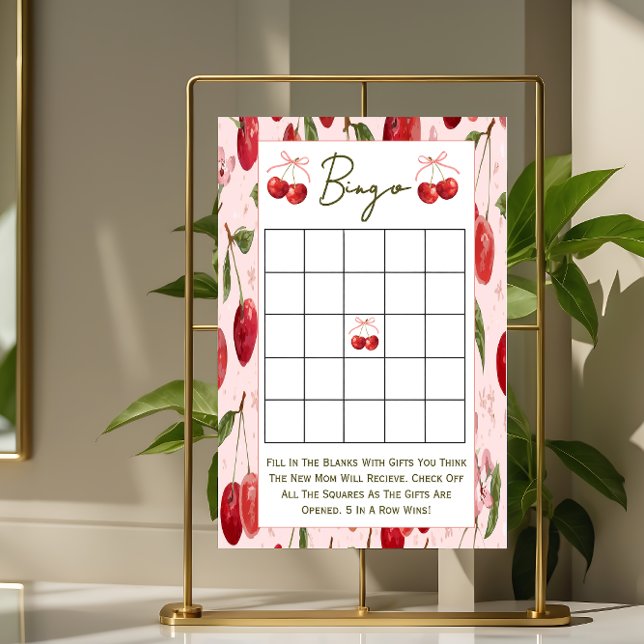 Papier Jeux de baby shower recto-verso Cherry Sweet  (Créateur téléchargé)