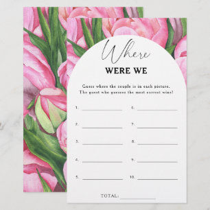 Papier Jeux de baby shower sur les roses de pivoine - Où