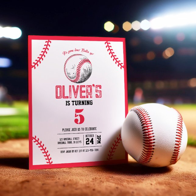 Papier Jeux de baseball moderne Budget Anniversaire Invit (Créateur téléchargé)
