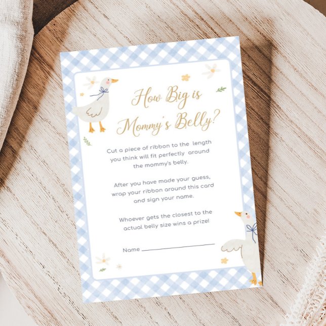 Papier Jeux de Bébé en Vichy à l'Oie Folle Quelle Taille  (Silly Goose Baby Shower Game)