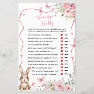 Papier Jeux de Bébé Maman ou Papa pour Fille Shower de La