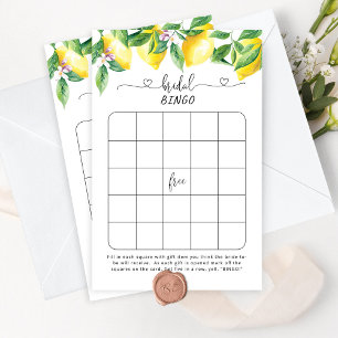 Papier Jeux de bingo de douche nuptiale au citron d'aquar