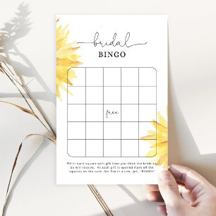 Papier Jeux de bingo de douche nuptiale de tournesol d'aq