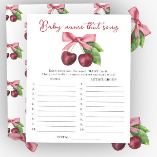 Papier Jeux de devinette de chanson pour baby shower thèm