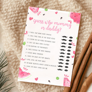 Papier Jeux de devinette Maman ou Papa avec pastèque pour