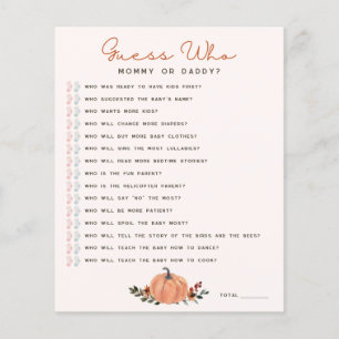 Papier Jeux de devinette pour Baby Shower Fleurs Sauvages
