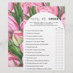 Papier Jeux de douche de mariée - roses de pivoine - Plus