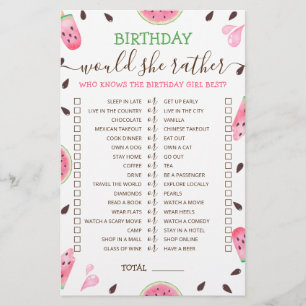 Papier Jeux de fête d'anniversaire modifiable Plutôt Melo