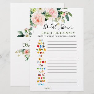 Papier Jeux de Fête de Mariage avec Fleurs Roses et Verdu