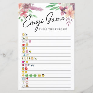 Papier Jeux de Fête des mariées Guess Game Floral