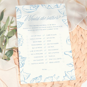 Papier Jeux de mariage coquillages 'Préférerait-elle?'