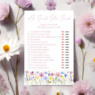 Papier Jeux de mariage Fleurs sauvages Il a dit Elle a di