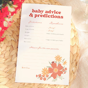 Papier Jeux de prédictions et conseils pour Baby Shower L
