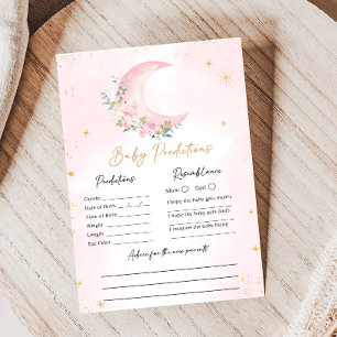 Papier Jeux de prédictions pour Baby Shower Pink Moon et