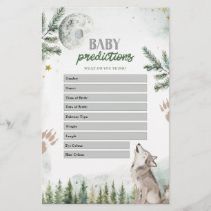 Papier Jeux de prédictions pour bébés Wolf Forest