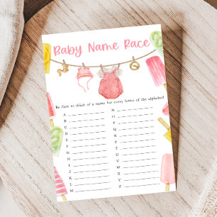 Papier Jeux de société pour la fête de bébé Fille Popsicl