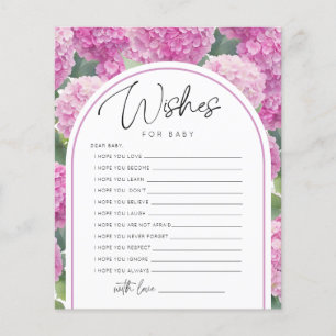 Papier Jeux de souhaits de Baby shower d'Hydrangea