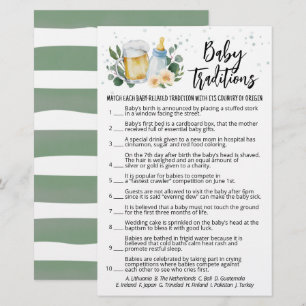 Papier Jeux de traditions de bébé Greenery Baby Is Brewin