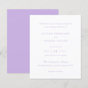 Papier Jillian Lilac Classic Faire-part de mariage