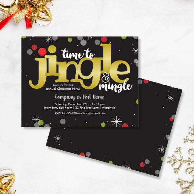 Papier Jingle & Mingle Gold Red and Green Christmas Party (Créateur téléchargé)