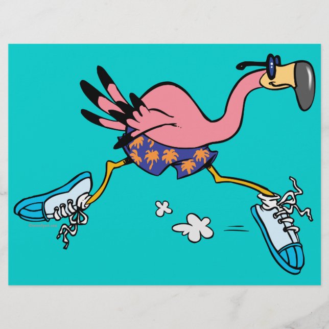 Papier jogging stupide et mignon qui tourne flamingo (Devant)