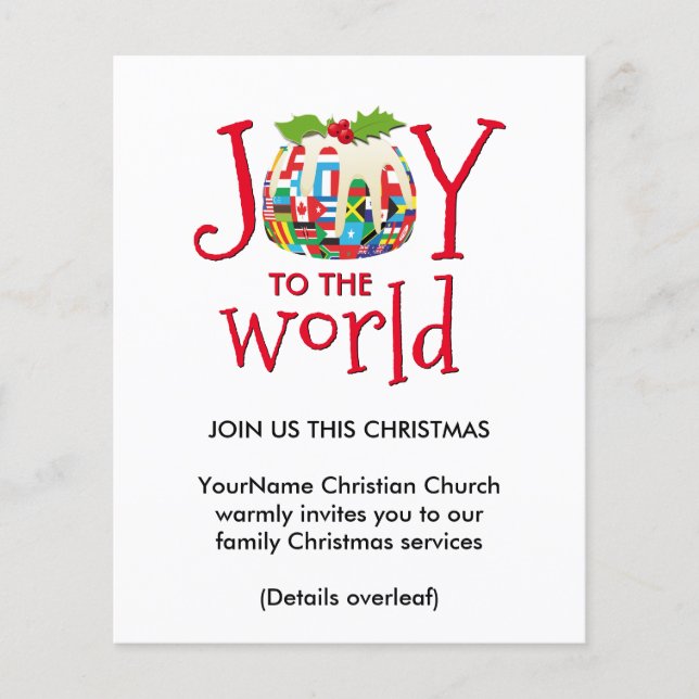Papier Joie À World Church Service Noël Invitation (Devant)