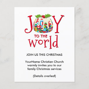 Papier Joie À World Church Service Noël Invitation