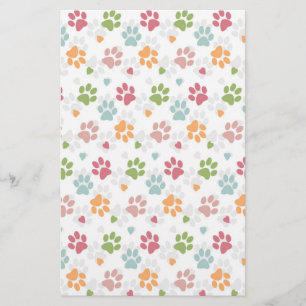 Papier Joli et tendance pattes d'animaux imprimés et coeu