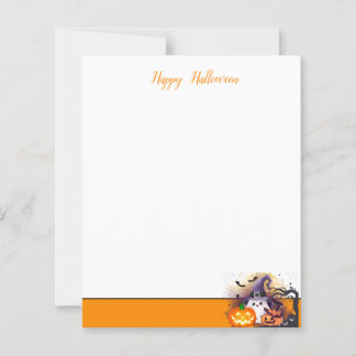 Papier Joli fantôme d'Halloween avec chapeau de sorcière