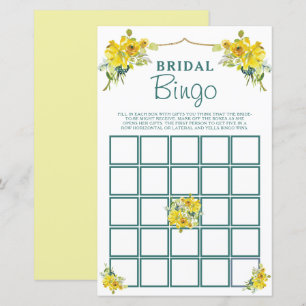 Papier Joli Jeu de Fête des mariées Florale Jaune