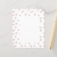 Joli Motif de fruits de fraise de cerise rose