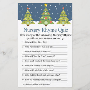 Papier Joli Noël Tree Nursery Rhyme Quiz baby shower