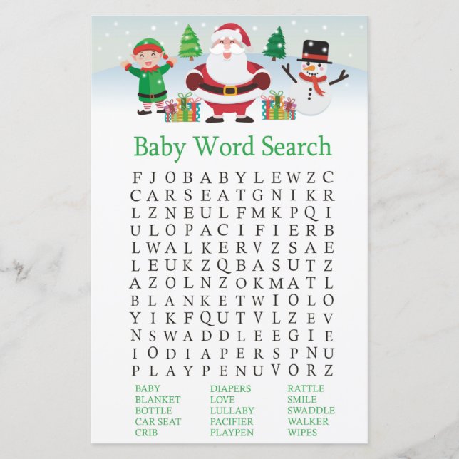 Papier Joli Père Noël Baby mot jeu de brouillage (Devant)