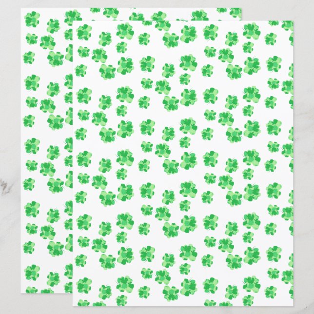 Papier Joli Shamrock du Scrapbook Shamrock Motif (Devant / Derrière)