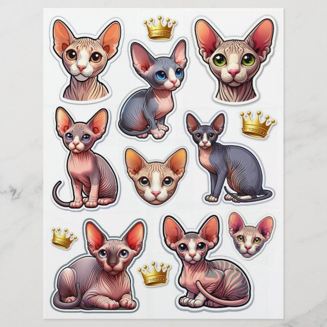 Papier Jolie collection de chaton sans cheveux illustrati (Devant)