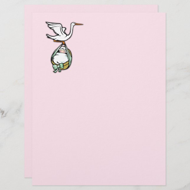 Papier Jolie fille de bébé rose (Devant / Derrière)