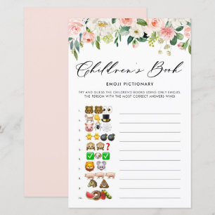 Papier Jolie Fleurs Emoji Pictionary Baby shower Jeu