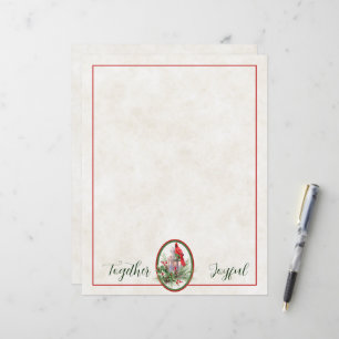 Papier Jolie lanterne avec Noël saint et cardinal