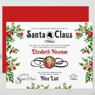 Papier Jolie Rouge Vert Naughty Nice Liste de photos