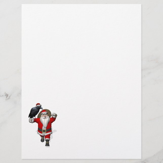 Papier Jolly Santa Claus aime les ravens noirs (Devant)